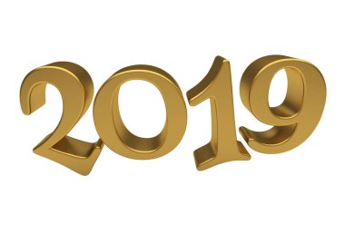 Tebrik kartı tasarım şablonu altın 2019 yazı izole