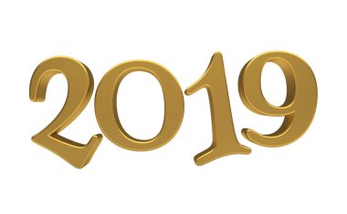 Tebrik kartı tasarım şablonu altın 2019 yazı izole