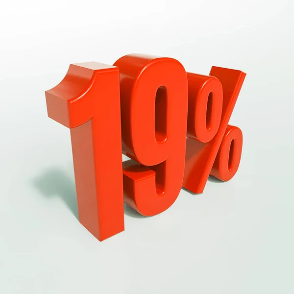 3d 19 Percent Sign — Stock Photo, Image