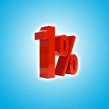 Yüzde 1 kapalı indirim. 3D çizim