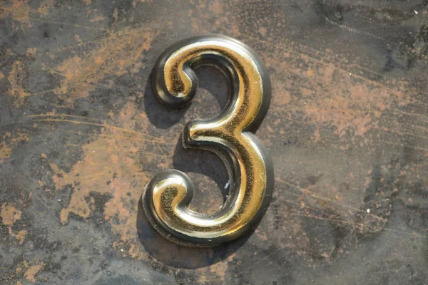 Numero 3 Tre Lettering — Foto Stock