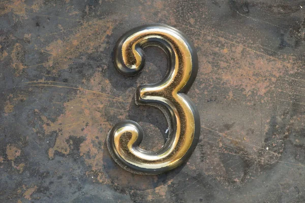 Número 3 Três Letras — Fotografia de Stock