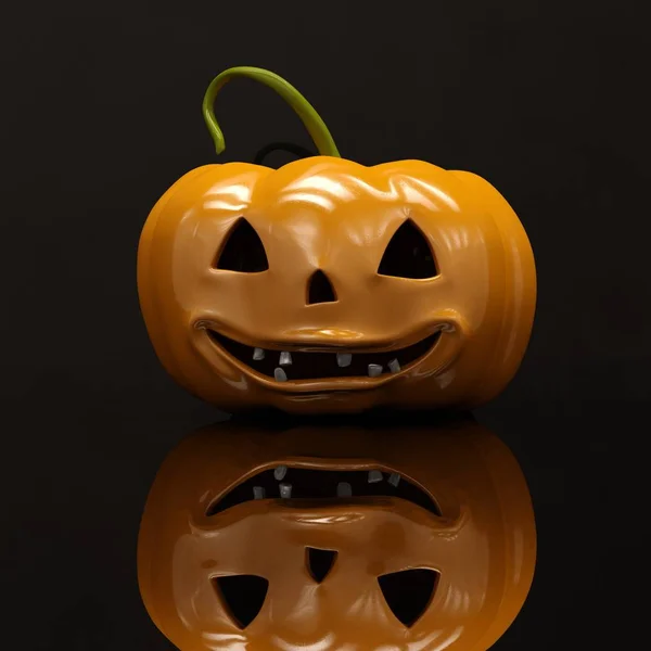 Zucca arancione di Halloween ridente — Foto Stock