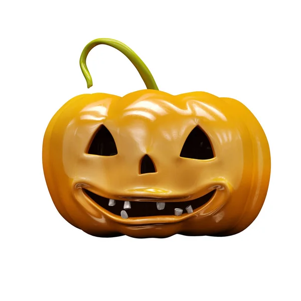 Skrattande Halloween Orange pumpa närbild — Stockfoto