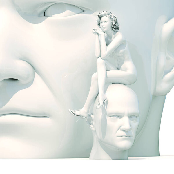 Woman Sitting on a Man