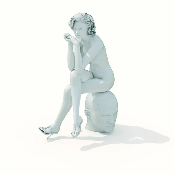 Kobieta siedzi na człowieka — Zdjęcie stockowe