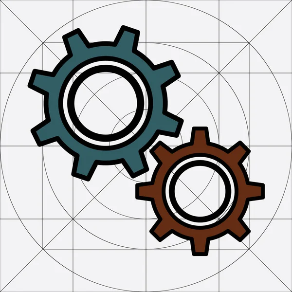 Cogwheels Icon Trendy Flat Style Shodow Engineering Background Gears Engagement — Image vectorielle
