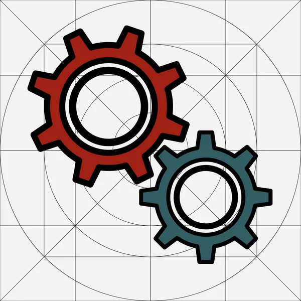 Icono Ruedas Coidales Estilo Tendencias Flat Con Shodow Fondo Ingeniería — Archivo Imágenes Vectoriales