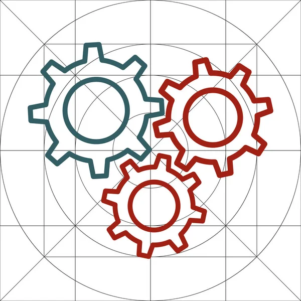 Gear Simple Vector Icon, Cog Wheel Pictogram, Settings Symbol, Engine Gear Wheels — Stock Vector
