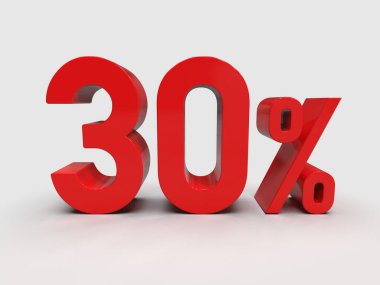3d Hazırlama: Kırmızı% 30 İndirim Arkaplanda 3d İmza, Özel Teklif% 30 İndirim, Yüzde 30 İndirim, Yüzde 30 Harf Satış Sembolü, Özel Teklif Etiketi, Etiket, Etiket