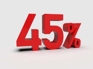 3d Render: Kırmızı% 45 İndirimli Arkaplanda 3d İmza, Özel Teklif% 45 İndirim Etiketi,% 45 İndirim,% 45 İndirim,% 45 Harf Satış Sembolü, Özel Teklif Etiketi, Etiket, Etiket