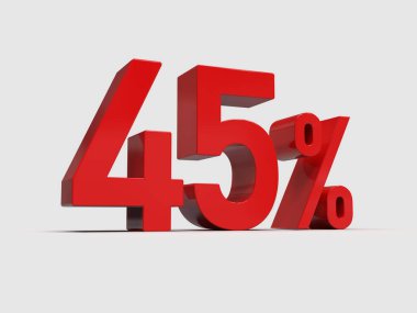 3d Render: Kırmızı% 45 İndirimli Arkaplanda 3d İmza, Özel Teklif% 45 İndirim Etiketi,% 45 İndirim,% 45 İndirim,% 45 Harf Satış Sembolü, Özel Teklif Etiketi, Etiket, Etiket