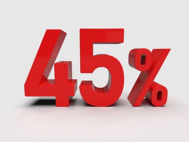 3d Render: Kırmızı% 45 İndirimli Arkaplanda 3d İmza, Özel Teklif% 45 İndirim Etiketi,% 45 İndirim,% 45 İndirim,% 45 Harf Satış Sembolü, Özel Teklif Etiketi, Etiket, Etiket