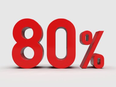 3d Render: Kırmızı% 80 İndirim Arkaplanda 3d İmza, Özel Teklif% 80 İndirim Etiketi,% 80 İndirim,% 80 İndirim,% 80 Harf Satış Sembolü, Özel Teklif Etiketi, Etiket, Etiket