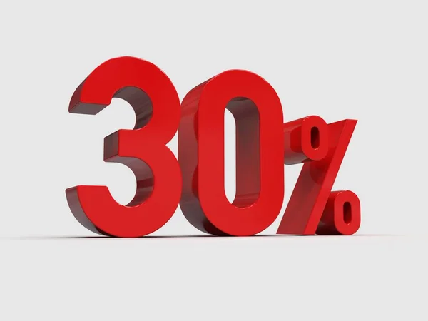 3d Render: Red 30% Percent Discount 3d Sign on Light Background, Special Offer 30% Discount Tag, Sale Up to 30 Percent Off, Thirty Percent Letters Sale Symbol, Special Offer Label, Sticker, Tag