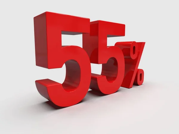 Render Red Percent Discount Sign Light Background Special Offer Discount — Stock Photo, Image