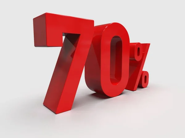 Render Red Percent Discount Sign Light Background Special Offer Discount — Stock Photo, Image