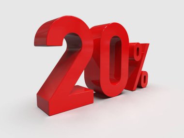 3d Hazırlama: Kırmızı% 20 İndirim Arkaplanda 3d İşaret, Özel Teklif% 20 İndirim, Yüzde 20 İndirim, Yüzde 20 Harf Satış Sembolü, Özel Teklif Etiketi, Etiket, Etiket