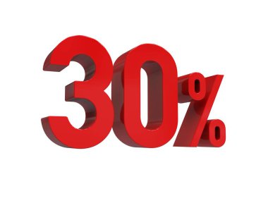 İzole Kırmızı% 30 İndirim% 3d Beyaz Arkaplanda İşaret, Özel Teklif% 30 İndirim Etiketi,% 30 İndirim,% 30 Harf Satış Sembolü, Özel Teklif Etiketi, Etiket, Etiket