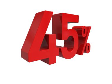 3d Render: Kırmızı% 45 İndirimli Arkaplanda 3d İmza, Özel Teklif% 45 İndirim Etiketi,% 45 İndirim,% 45 İndirim,% 45 Harf Satış Sembolü, Özel Teklif Etiketi, Etiket, Etiket