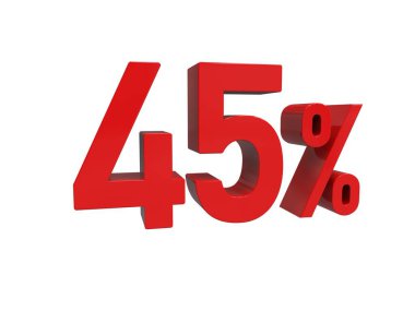 3d Render: Kırmızı% 45 İndirimli Arkaplanda 3d İmza, Özel Teklif% 45 İndirim Etiketi,% 45 İndirim,% 45 İndirim,% 45 Harf Satış Sembolü, Özel Teklif Etiketi, Etiket, Etiket