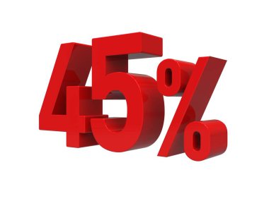 3d Render: Kırmızı% 45 İndirimli Arkaplanda 3d İmza, Özel Teklif% 45 İndirim Etiketi,% 45 İndirim,% 45 İndirim,% 45 Harf Satış Sembolü, Özel Teklif Etiketi, Etiket, Etiket