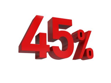 3d Render: Kırmızı% 45 İndirimli Arkaplanda 3d İmza, Özel Teklif% 45 İndirim Etiketi,% 45 İndirim,% 45 İndirim,% 45 Harf Satış Sembolü, Özel Teklif Etiketi, Etiket, Etiket