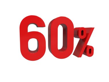 İzole Kırmızı% 60 İndirim% 3d Beyaz Arkaplanda İşaret, Özel Teklif% 60 İndirim Etiketi,% 60 İndirim,% 60 İndirim,% 60 Harf Satış Sembolü, Özel Teklif Etiketi, Etiket, Etiket