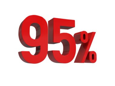İzole Kırmızı% 95 İndirim% 3d Beyaz Arkaplanda İşaret,% 95 indirimli Özel Teklif% 95 indirimli, 95 'e yakın Harf Satış Sembolü, Özel Teklif Etiketi, Etiket, Etiket