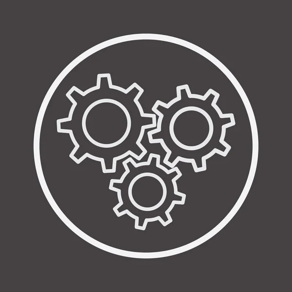 Cogwheel Line Icon Engenharia, Sinal de ferramenta, Cog Gear Symbol — Vetor de Stock