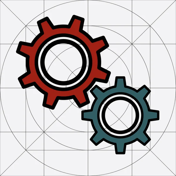 Gear Simple Vector Icon, Cog Wheel Pictogram, Settings Symbol, Engine Gear Wheels — Stock Vector