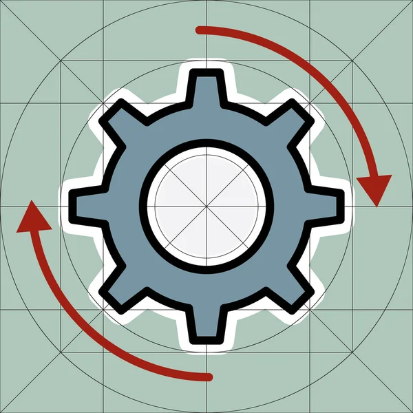 Único ícone de vetor de engrenagem simples, Pictograma de roda de engrenagem, Símbolo de configurações — Vetor de Stock