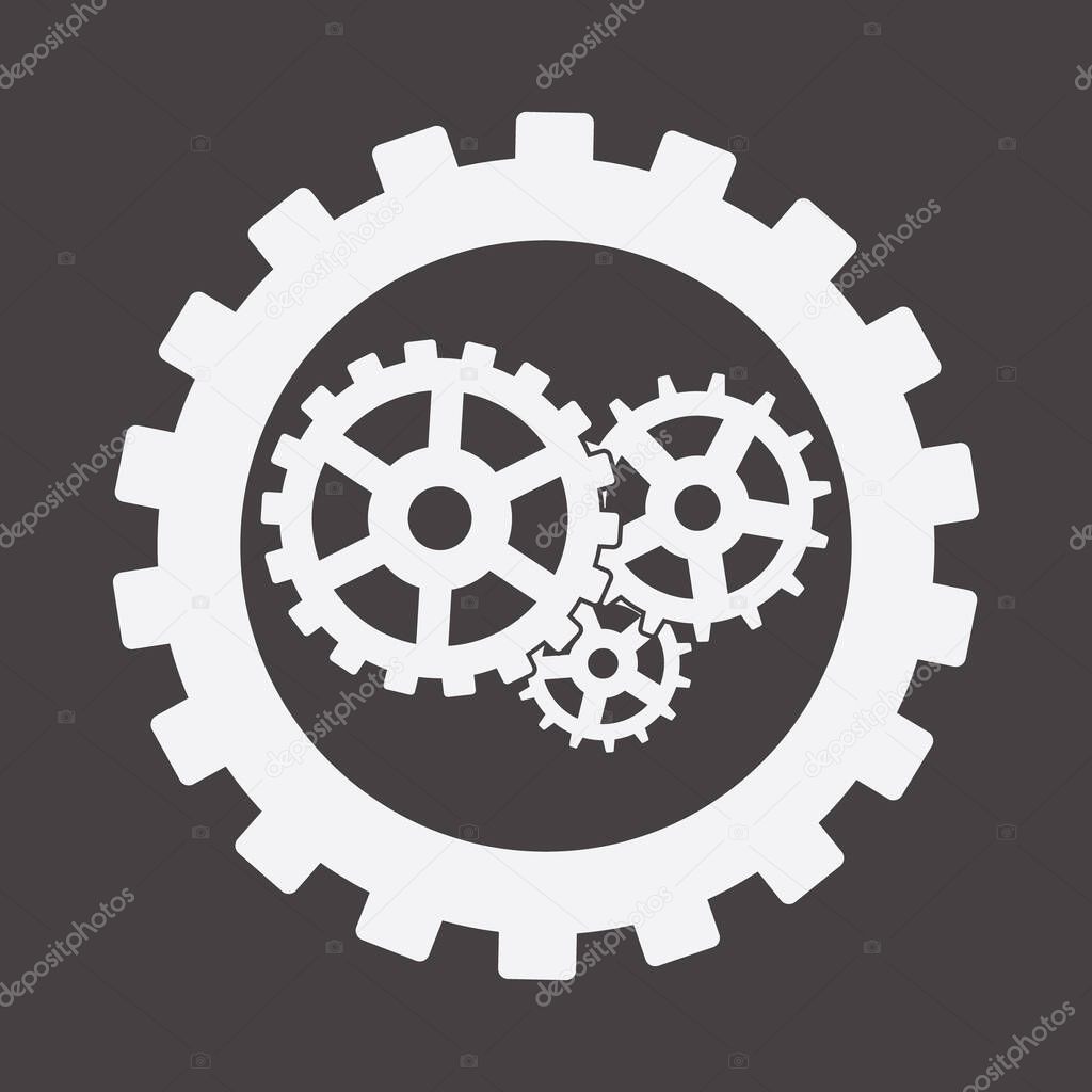 Cogwheel Line Icon Engineering, Tool Sign, Cog Gear Symbol