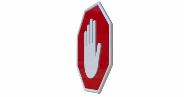 Stop Zde Není Dovoleno Červené Osmiúhelníkové Stop Road Sign Big — Stock video