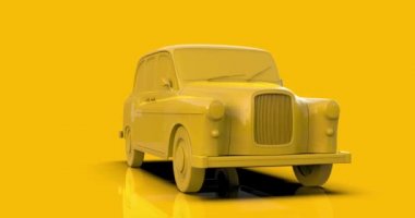 Retro Sarı Araç 4K Yörünge Canlandırması