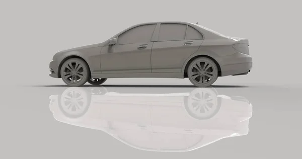 3D-Auto-Vorlage Limousine auf grauem Hintergrund — Stockfoto