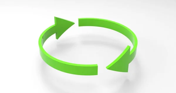 Green Eco Recycle Arrows Recycled Icon Rotation Cycle Symbol Arrows — Stock Photo, Image