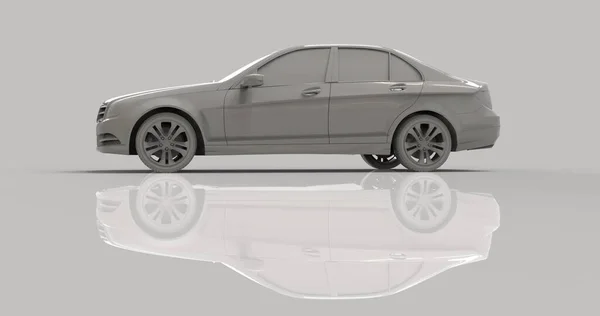 Render Modern Car Template Limousine Auf Grauem Hintergrund Mock Car — Stockfoto