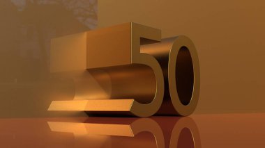50 Altın Sayılar, Sarı Cilt Altın, Parti, Doğum Günü, Yıldönümü ve Düğün Metni, Altın Yazı Tipi, Gerçekçi Tasarım Elemanları, Festivalsel Elli üç boyutlu yorumlama