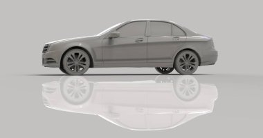 3d Render: Gri Arkaplanda Modern Araba Şablonu, 3d Model Araba, Araba Model Şablonu, Taşımacılık, Trafik Simgesi