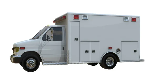 Ambulance Camion Blanc Isolé Élément Modèle Infographie — Photo