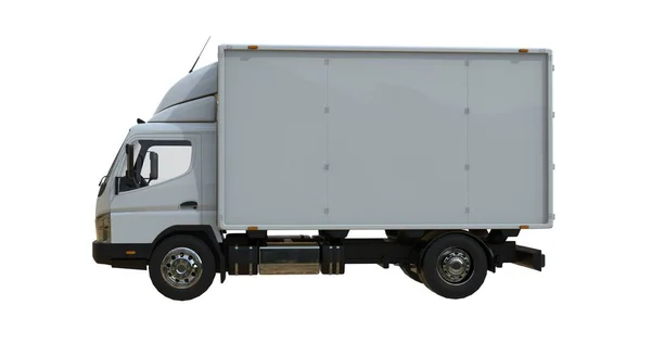 Camion di consegna furgone postale isolato su bianco — Foto Stock