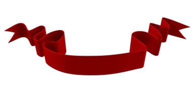 3D Gerçekçi Retro Ribbon Dekoratif Sancak Beyaz Arkaplanda İzole Edildi, Kaset veya Yıldız İşareti İllüstrasyonu, Yıldönümü Boş Eski Simge Simgesi, Bilgi Şablonu, Mutlu Noel Kurdelesi