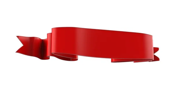 3Drealistic Ретро Стрічка Декоративний Банер Білому Тлі Ілюстрація Червоної Стрічки — стокове фото