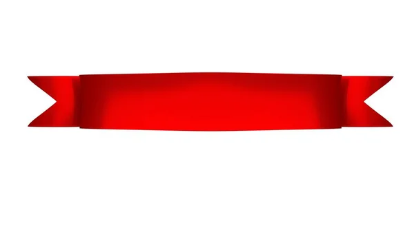 Декоративный Баннер Realistic Retro Ribbon Выделенный Белом Фоне Иллюстрация Красной — стоковое фото