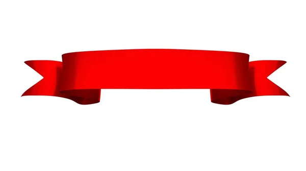 3Drealistic Ретро Стрічка Декоративний Банер Білому Тлі Ілюстрація Червоної Стрічки — стокове фото