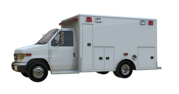 Ambulância Caminhão Branco Isolado Infográfico Elemento Modelo — Fotografia de Stock