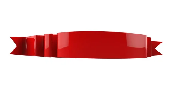 Декоративный Баннер Realistic Retro Ribbon Выделенный Белом Фоне Иллюстрация Красной — стоковое фото