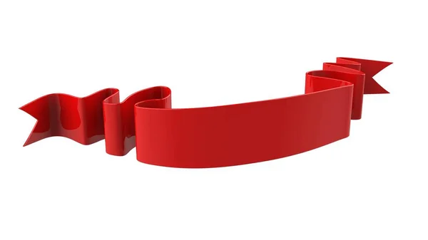 Realistic Retro Ribbon Decorative Banner Isolted White Background Illustration Red — Stock Photo, Image