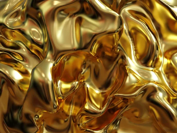 豪華な液体金の大理石のテクスチャ 現実的な光沢のある金属の背景 豪華な流れと波打つ波 美しい抽象波状の黄金の大理石の材料 — ストック写真